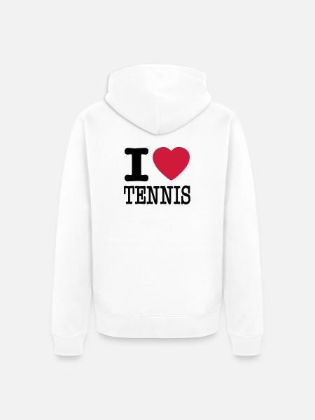 i love tennis - Unisex Premium Organic Zip Hoodie - white