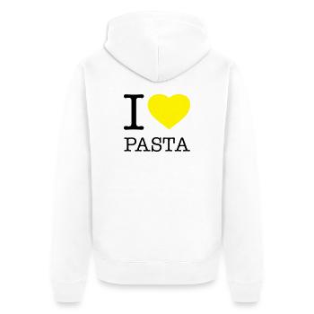 I LOVE PASTA Makkaroni Nudeln - Unisex Premium Bio Zip Hoodie - Weiß - Hinten - Thijin (182cm)