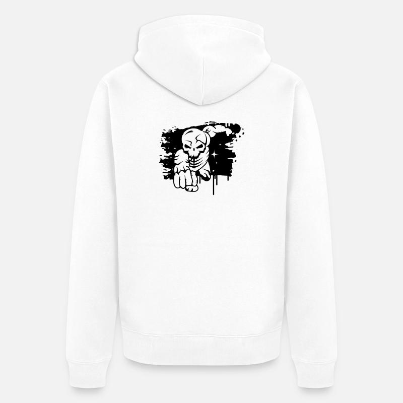 Ein toter Superheld Graffiti - Unisex Premium Bio Zip Hoodie - Weiß