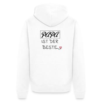 Papa ist der beste - Unisex Premium Bio Zip Hoodie - Weiß - Hinten - Thijin (182cm)