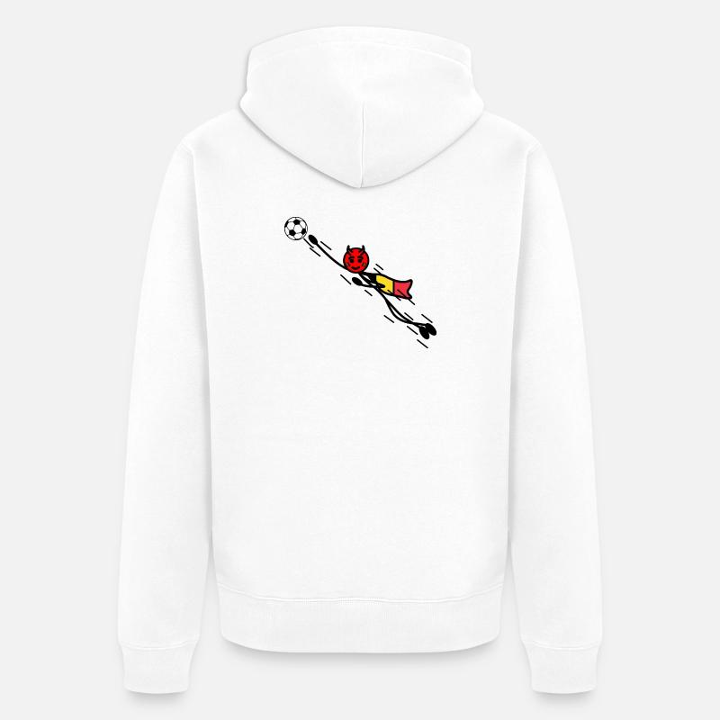 Flying Red Devil Held Keeper - Unisex Premium Bio Zip Hoodie - Weiß