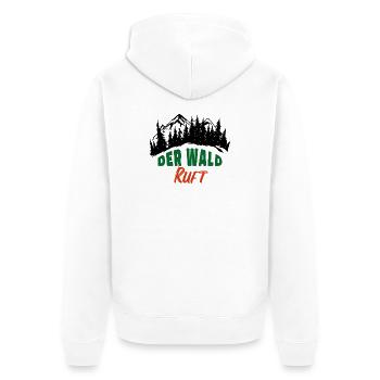 Der Wald ruft Förster Waldarbeit Natur Freizeit - Unisex Premium Bio Zip Hoodie - Weiß - Hinten - Thijin (182cm)