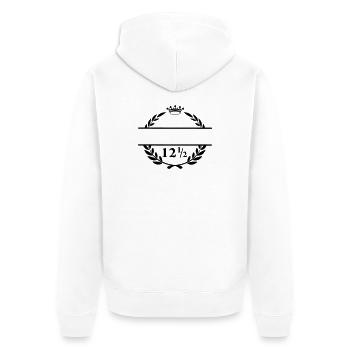 Lauwerkrans name banner with number 12 half - Unisex Premium Organic Zip Hoodie - white - Back - Thijin (182cm)
