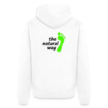 Barefoot - The Natural Way 2023 - Unisex Premium Organic Zip Hoodie - white - Back - Thijin (182cm)