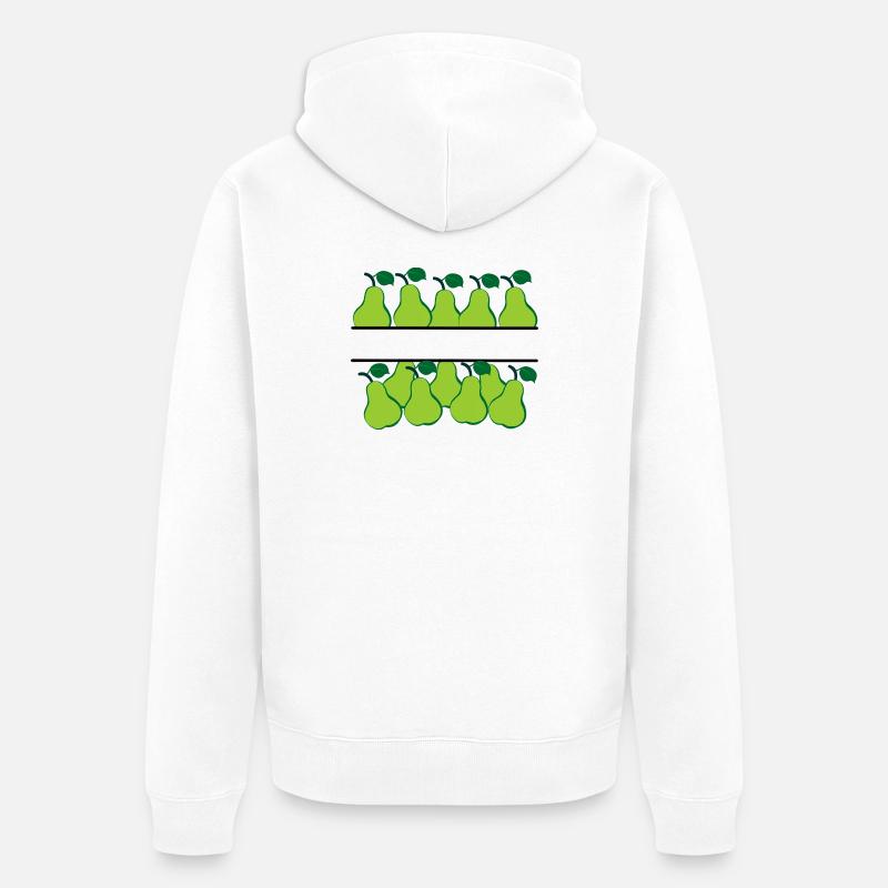 Bannière de poire avec poires vertes - Veste à capuche bio Premium Unisexe - blanc