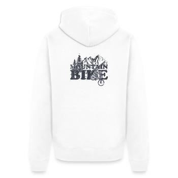 Mountain Bike Ride - Unisex Premium Organic Zip Hoodie - white - Back - Thijin (182cm)