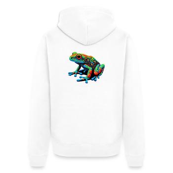 Frosch - Unisex Premium Bio Zip Hoodie - Weiß - Hinten - Thijin (182cm)