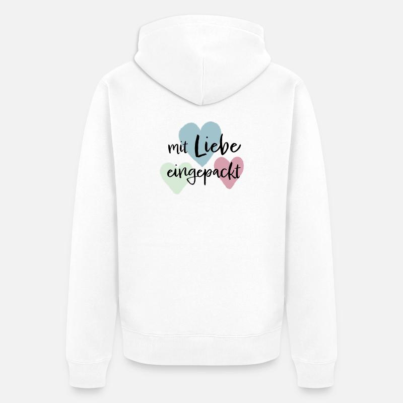 Mit liebe eingepackt - Unisex Premium Bio Zip Hoodie - Weiß