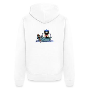 Bateau à chiens maritime capitaine Sailor Ahoy - Veste à capuche bio Premium Unisexe - blanc - Dos - Thijin (182cm)