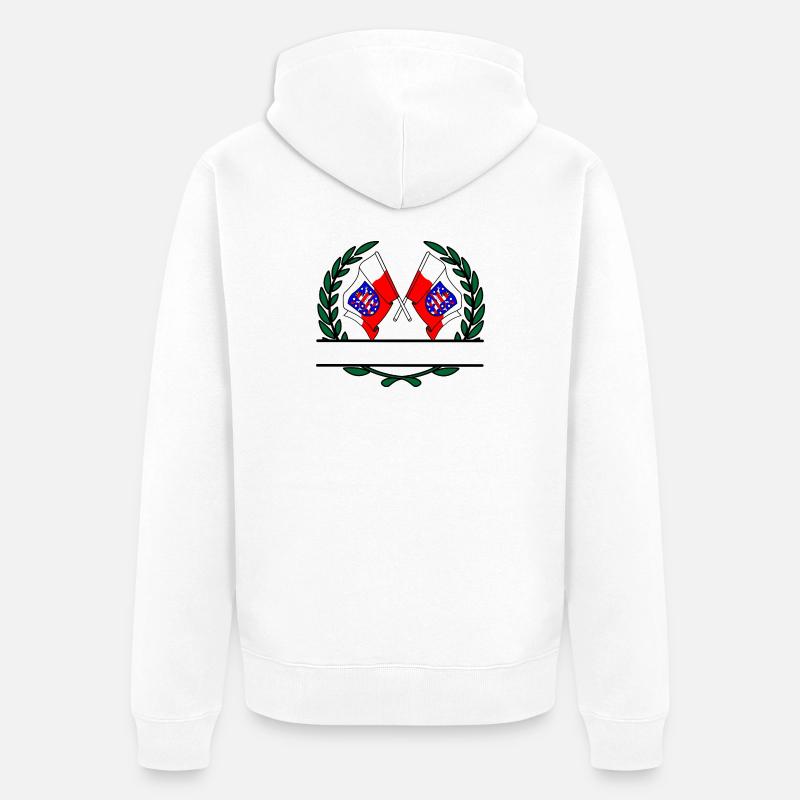 Drapeaux Thuringe couronne de laurier bannière - Veste à capuche bio Premium Unisexe - blanc