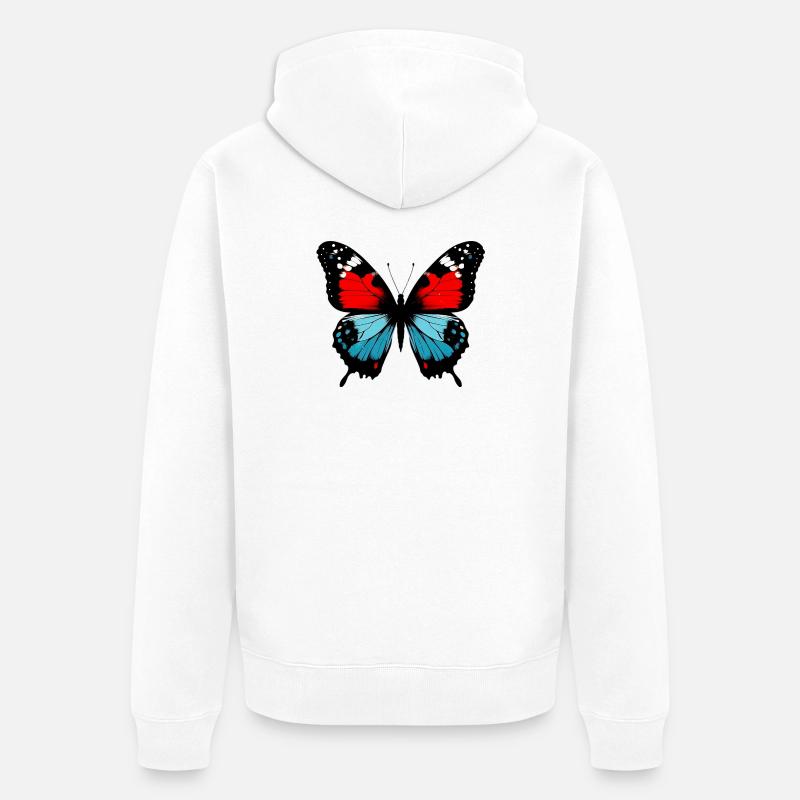 Papillon - Veste à capuche bio Premium Unisexe - blanc