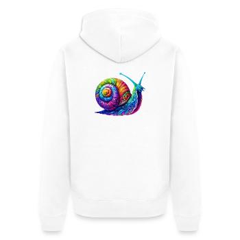 Schnecke - Unisex Premium Bio Zip Hoodie - Weiß - Hinten - Thijin (182cm)