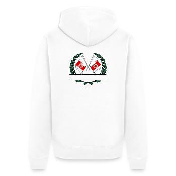 Flags West Pomeranian Poland laurel wreath banner - Unisex Premium Organic Zip Hoodie - white - Back - Thijin (182cm)