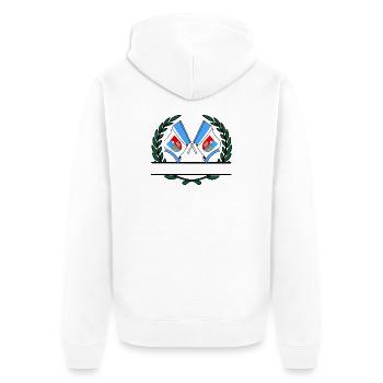 Fahnen Karpatenvorland Lorbeerkranz Banner - Unisex Premium Bio Zip Hoodie - Weiß - Hinten - Thijin (182cm)