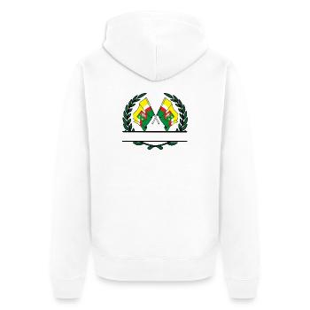 Drapeaux Lubusz couronne de laurier bannière - Veste à capuche bio Premium Unisexe - blanc - Dos - Thijin (182cm)