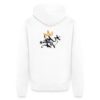 Graffiti Tag JGA Crew King 02 2C - Unisex Premium Bio Zip Hoodie - Weiß - Hinten - Thijin (182cm)
