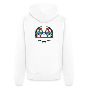 Flaggen Provinz Groningen Lorbeerkranz Banner - Unisex Premium Bio Zip Hoodie - Weiß - Hinten - Thijin (182cm)