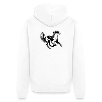 Barsoi - Unisex Premium Bio Zip Hoodie - Weiß - Hinten - Thijin (182cm)