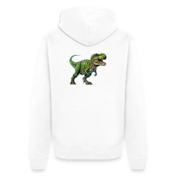 Dinosaur - Unisex Premium Organic Zip Hoodie - white - Back - Thijin (182cm)