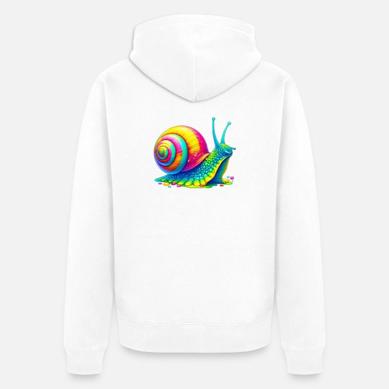 Escargot - Veste à capuche bio Premium Unisexe - blanc