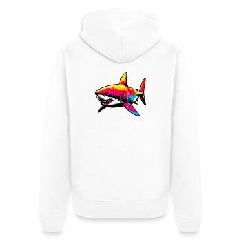 Requin - Veste à capuche bio Premium Unisexe - blanc - Dos - Thijin (182cm)