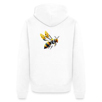 geometric bee, in modern polygon style - Unisex Premium Organic Zip Hoodie - white - Back - Thijin (182cm)