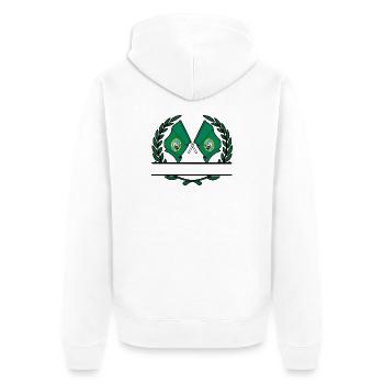 Drapeaux USA Washington laurier couronne bannière - Veste à capuche bio Premium Unisexe - blanc - Dos - Thijin (182cm)