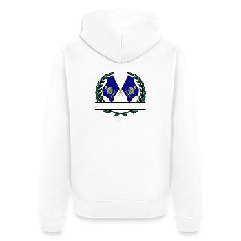 Drapeaux USA Kansas couronne de laurier bannière - Veste à capuche bio Premium Unisexe - blanc - Dos - Thijin (182cm)