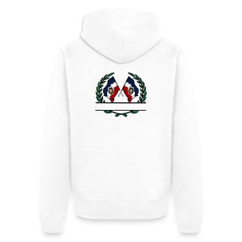 Flaggen USA Utah Lorbeerkranz Banner - Unisex Premium Bio Zip Hoodie - Weiß - Hinten - Thijin (182cm)