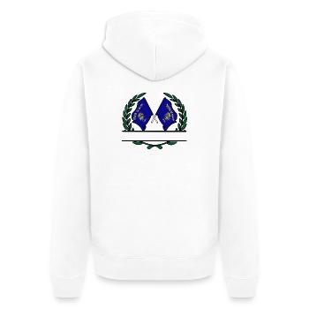 Flaggen USA Oregon Lorbeerkranz Banner - Unisex Premium Bio Zip Hoodie - Weiß - Hinten - Thijin (182cm)