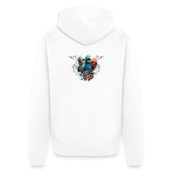 Le gang de l’oiseau heureux - Veste à capuche bio Premium Unisexe - blanc - Dos - Thijin (182cm)