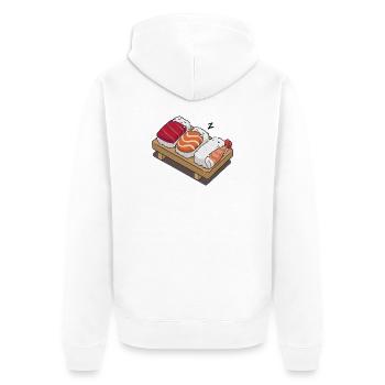 Sushi dormir - Veste à capuche bio Premium Unisexe - blanc - Dos - Thijin (182cm)