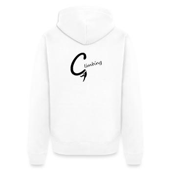 climbing abseilen klettern - Unisex Premium Bio Zip Hoodie - Weiß - Hinten - Thijin (182cm)