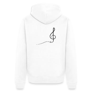 Abstrakte Darstellung der Violinschlüsselmusik - Unisex Premium Bio Zip Hoodie - Weiß - Hinten - Thijin (182cm)
