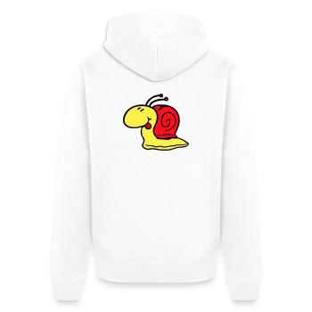 Snail cheeky tongue sticking out quickly small - Unisex Premium Organic Zip Hoodie - white - Back - Thijin (182cm)