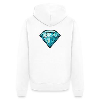 Aquarelle Cristal Diamant - Veste à capuche bio Premium Unisexe - blanc - Dos - Thijin (182cm)