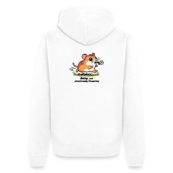 Hamster im Wettlauf zur Arbeit - Unisex Premium Bio Zip Hoodie - Weiß - Hinten - Thijin (182cm)