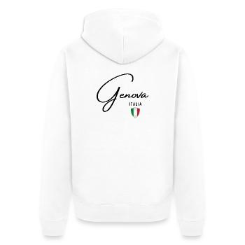 Design élégant Gênes, Gênes Italie - Veste à capuche bio Premium Unisexe - blanc - Dos - Thijin (182cm)