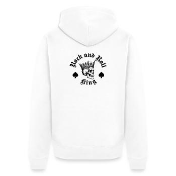 King of rock and roll logo design - Unisex Premium Organic Zip Hoodie - white - Back - Thijin (182cm)
