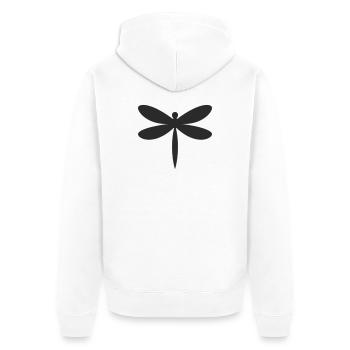 Silhouette de la Libellule - Veste à capuche bio Premium Unisexe - blanc - Dos - Thijin (182cm)