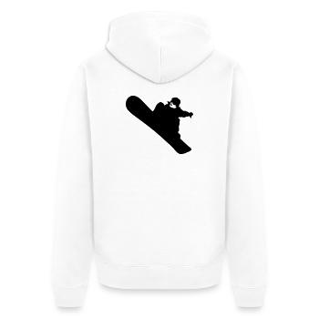 Snowboarding - Unisex Premium Bio Zip Hoodie - Weiß - Hinten - Thijin (182cm)