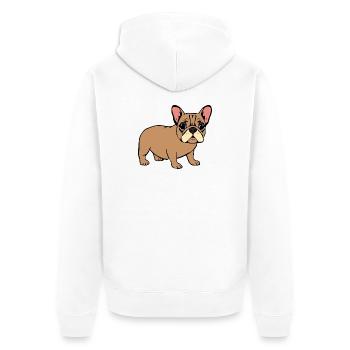 Bouledogue français - Veste à capuche bio Premium Unisexe - blanc - Dos - Thijin (182cm)