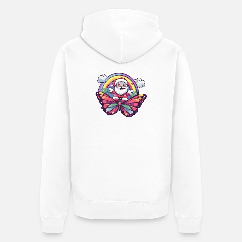 Noël Papillon Noël - Veste à capuche bio Premium Unisexe - blanc