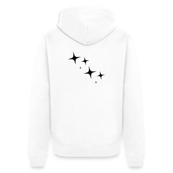 Funkeln - Sterne - Zeichen - Unisex Premium Bio Zip Hoodie - Weiß - Hinten - Thijin (182cm)
