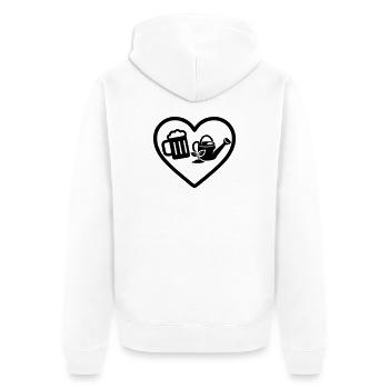 Herz Bier Garten Humor - Unisex Premium Bio Zip Hoodie - Weiß - Hinten - Thijin (182cm)
