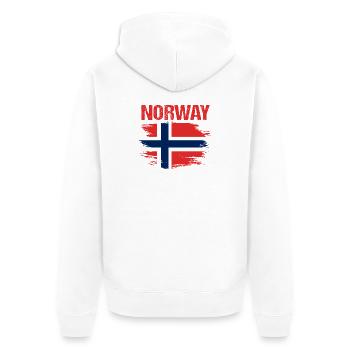 Norwegen Oslo Skandinavien Norweger - Unisex Premium Bio Zip Hoodie - Weiß - Hinten - Thijin (182cm)