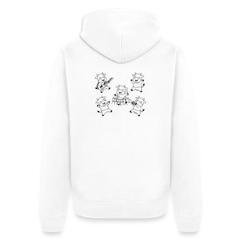 Comique de fête musicale du groupe de vaches mignonnes - Veste à capuche bio Premium Unisexe - blanc - Dos - Thijin (182cm)
