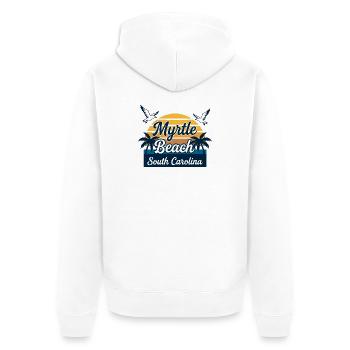 Myrtle Beach, South Carolina Retro-Sonnenuntergangsurlaub - Unisex Premium Bio Zip Hoodie - Weiß - Hinten - Thijin (182cm)