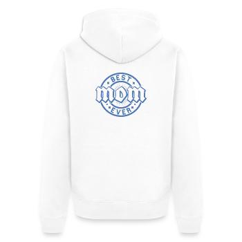 Das beste blaue Abzeichen-Design aller Zeiten - Unisex Premium Bio Zip Hoodie - Weiß - Hinten - Thijin (182cm)