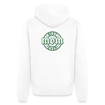 Best ever badge badge - Unisex Premium Organic Zip Hoodie - white - Back - Thijin (182cm)